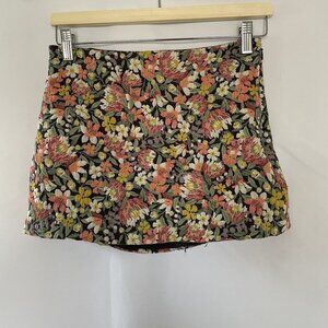 Womens Floral Mini Skirt By Loft With Colorful Botanical Embroidery In Size 12